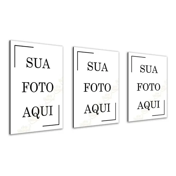 3 Placas Decorativas Personalizadas Com Suas Fotos 21x30cm Personalizado Foto 1