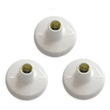 3 Plafonier Branco Com Bocal Em Porcelana P/ Lampada A60 Foto mini 1