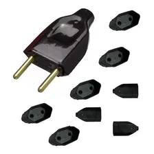 3 Plug Macho Plug Fêmea 3 Plugue Preto Fêmea E Macho 110v/220v Foto  mini 1