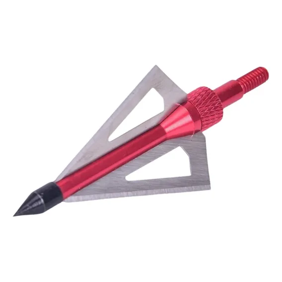 3 Pontas De Caça Para Flecha Arco Recurvo Composto Balestra Cor Vermelho Foto 1