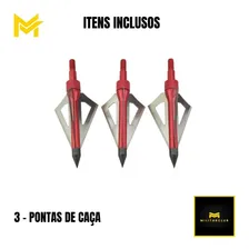 3 Pontas De Caça Para Flecha Arco Recurvo Composto Balestra Cor Vermelho Foto mini  3