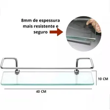 3 Porta Shampoo Reto Vidro Retangular Com Haste Foto mini  2