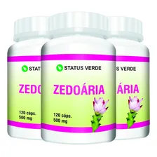 3 Potes Zedoária 500mg 360 Cáps 100% Natural Status Verde Sabor Cúrcuma Zedoária Foto  mini 1