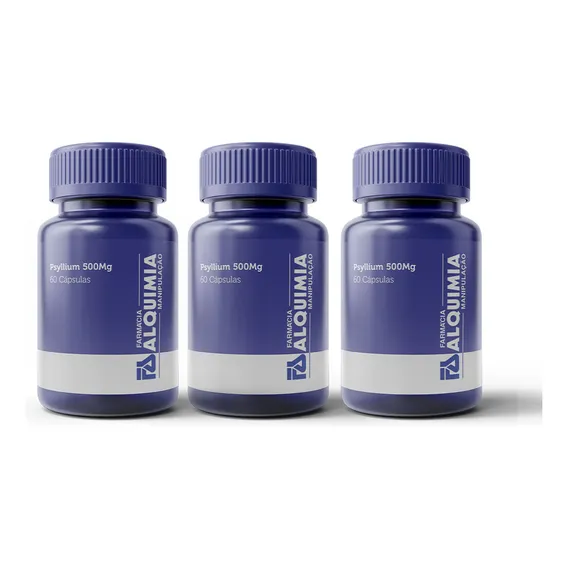 3 Psyllium 500mg 60 Cápsulas - Alquimia Foto 1
