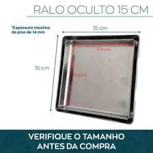 3 Ralo Oculto 15x15 Inox 304 Escovado Tampa Oculta InvisÃvel Ralo De Banheiro Quadrado Não É Pvc Kit 3 Unidades Foto mini 3