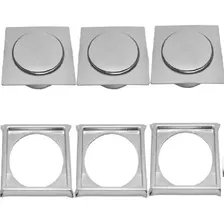 3 Ralos Click Inteligente Em Inox 15x15 Cm + 3 Porta Grelhas Foto  mini 1