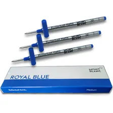 3 Refil M710 Caneta Mont Blanc Rollerball Carga Tinta Azul Foto  mini 1