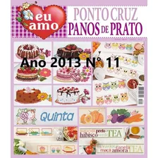 3 Revistas Eu Amo Ponto Cruz Panos De Prato Bordados Lote 5 Foto mini 3