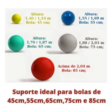 3 Suporte De Parede Para Bola Suiça (pilates)-reforçado Cor Preto Foto mini 4
