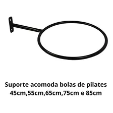 3 Suporte De Parede Para Bola Suiça (pilates)-reforçado Cor Preto Foto mini  3