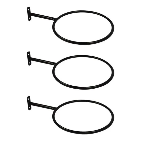 3 Suporte De Parede Para Bola Suiça (pilates)-reforçado Cor Preto Foto 1