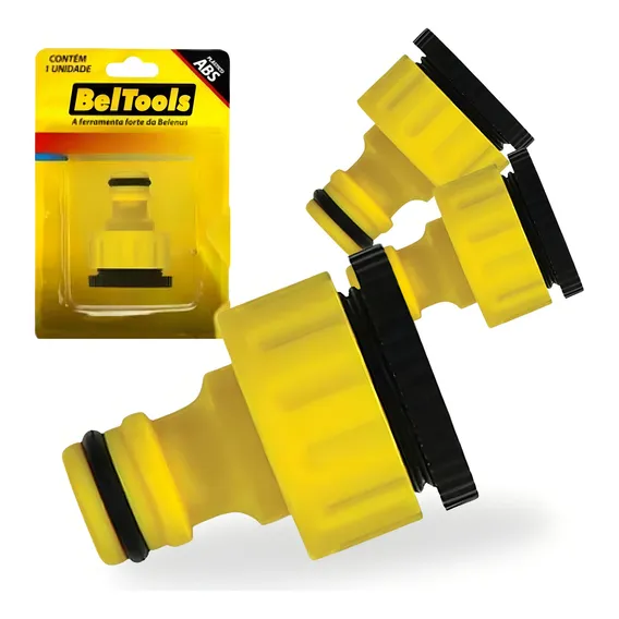 3 Uniao Bico P/ Mangueira 1/2 Rosca 3/4 Plastico Beltools Foto 1