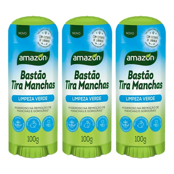 3 Unid. Tira Manchas Roupas Bastão Remove+de 70 Tipos Mancha Foto 1