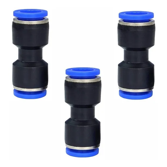 3 União Emenda Reta Tubo 8mm Pneumática Engate Rápido Foto 1