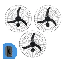 3 Ventilador 200w Parede 60cm Preto Bivolt Ventisol Potente Foto  mini 1
