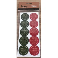 30 Adesivos Decorativos Feliz Natal E Boas Festas Tam 3,5 Cm Cor Verde Foto mini 2
