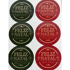 30 Adesivos Decorativos Feliz Natal E Boas Festas Tam 3,5 Cm Cor Verde Foto mini 1