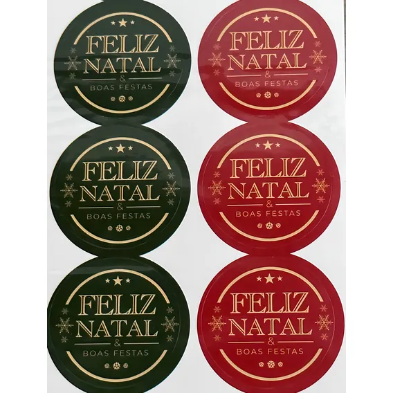 30 Adesivos Decorativos Feliz Natal E Boas Festas Tam 3,5 Cm Cor Verde Foto 1