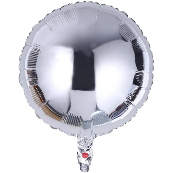 30 Balão Metalizado Redondo Prata 45cm Decoração Gás Hélio Foto 1