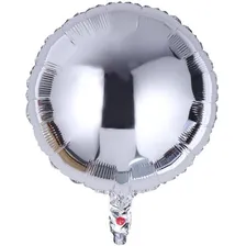 30 Balão Metalizado Redondo Prata 45cm Decoração Gás Hélio Foto mini 1