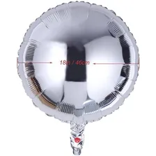 30 Balão Metalizado Redondo Prata 45cm Decoração Gás Hélio Foto mini 2