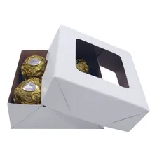 30 Caixa Para Doces 4 Brigadeiros Trufas 8x8x3 Branco Foto mini 4