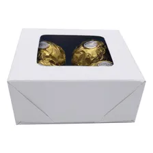 30 Caixa Para Doces 4 Brigadeiros Trufas 8x8x3 Branco Foto mini 2