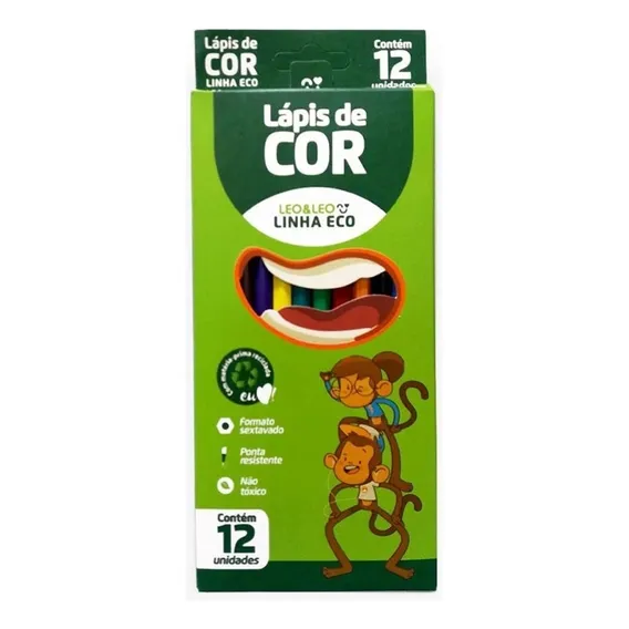 30 Caixas Lápis Cor Grande 12 Cores Escolar Desenho Foto 1