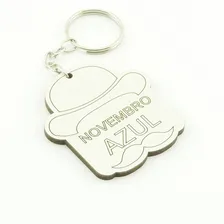 30 Chaveiros Personalizados Mdf - Novembro Azul - Dtc-019b Foto mini 1
