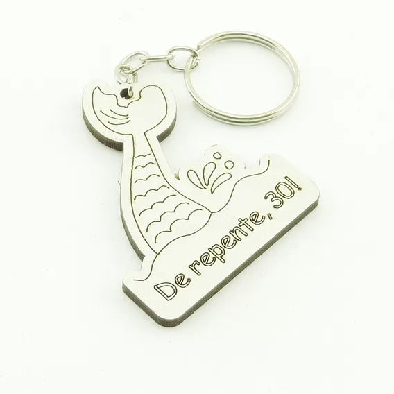 30 Chaveiros Personalizados Mdf - Sereia - Adu-019b Foto 1