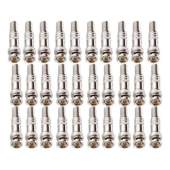 30 Conectores Plug Bnc Macho Com Mola De Parafuso Foto 1