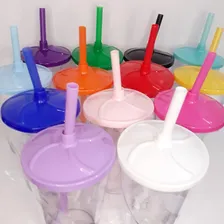 30 Copos C/ Tampas E Canudos Twister 300ml Foto mini 1