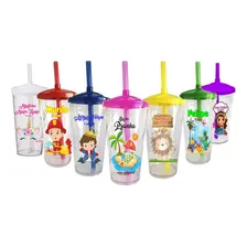 30 Copos Com Tampa E Canudo Personalizado Twister Tema Cor Cores Do Tema Foto  mini 1