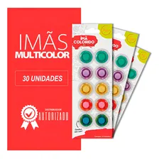 30 Imã Prendedor Magnético Colorido Redondo Mural Geladeira Foto  mini 1