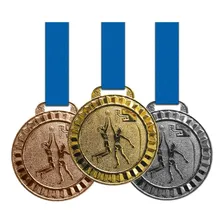 30 Medalhas 45mm Basquete - Ouro Prata Bronze - Aço Com Fita Foto mini 2