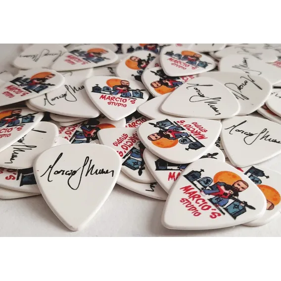 30 Palhetas Personalizadas 1.00mm, Com A Sua Arte Cor Branco Tamanho Pesado Foto 1