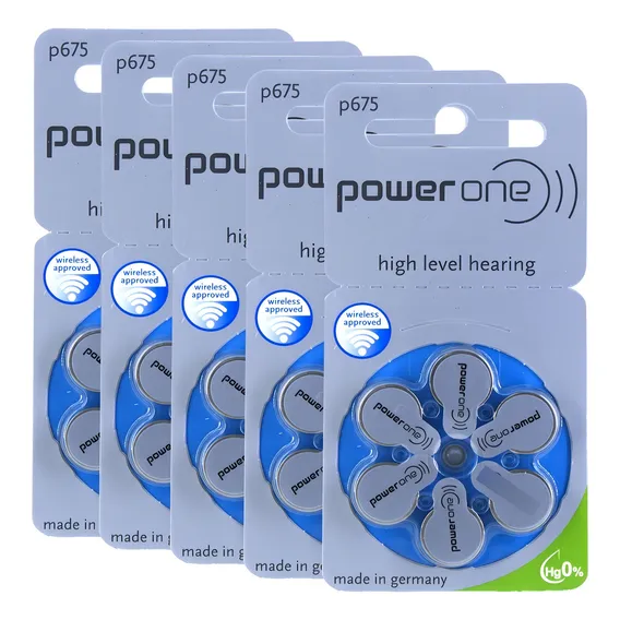 30 Pilhas P675 Power One Baterias Pr44 Aparelho Auditivo Foto 1
