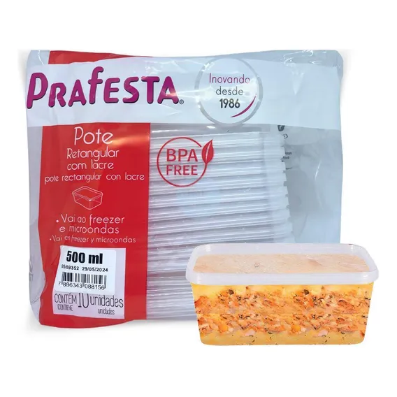 30 Potes Descartaveis Com Tampa Lacre 500ml Transparente Foto 1