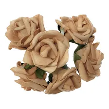 30 Rosas De Eva Cor Nude Com Folhas Sem Cabo Flor Cor Nude Outonal Foto mini 1