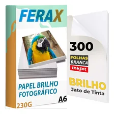300 Folhas Papel Fotográfico Glossy 230g 10x15 Cor Branco Foto mini 1
