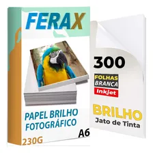 300 Folhas Papel Fotográfico Glossy 230g 10x15 Cor Branco Foto  mini 1