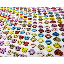 300 Mini Adesivos Pet Piercings Lacinhos Eva Glitter Petshop Foto mini 1