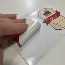 300 R贸tulos Adesivos Para Doces 6x5,5cm Cor Branco Desenho Impresso Personalizado Foto mini 2