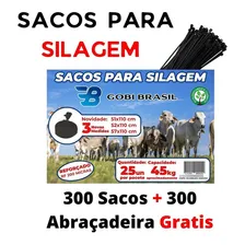 300 Un Sacos Para Silagem 52x110 Preto 200 Micras + 300 Abra Foto  mini 1