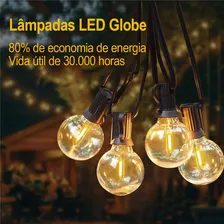 30m Varal De Luzes Festão Lâmpadas Inclusas Natal Decorativa Inquebrável Varal Luz De Corda Festao 50 Lampadas Foto mini  3
