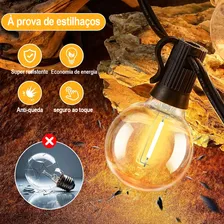 30m Varal De Luzes Festão Lâmpadas Inclusas Natal Decorativa Inquebrável Varal Luz De Corda Festao 50 Lampadas Foto mini 4
