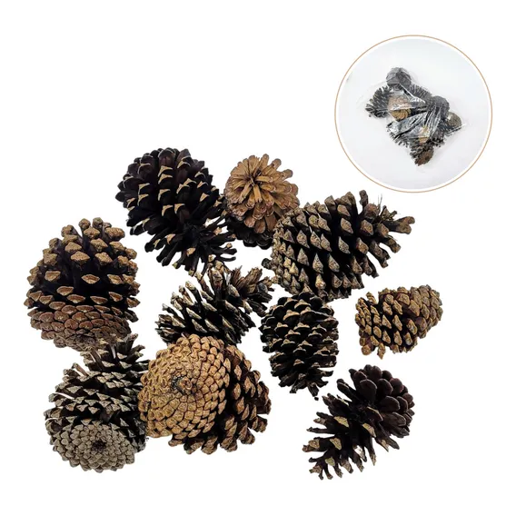 30un Pinha Natural Marrom Impermeabilizada Enfeite De Natal Foto 1