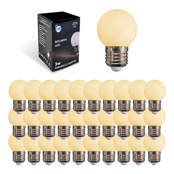 30x Lâmpada Led Bolinha 3w 3000k Quente Festão Varal Bivolt Foto 1