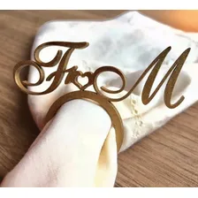 320 Anel Porta Guardanapo Personalizado P/ Casamento Cor Mdf Cru Foto mini 3