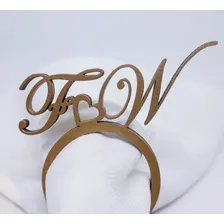 320 Anel Porta Guardanapo Personalizado P/ Casamento Cor Mdf Cru Foto mini 2